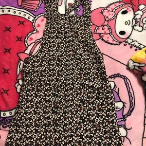 Black floral overall dress